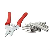 Drahtbefestigungszange mit 600 Stück M-For-Ring-Clips, robustes Stahlgeflecht, Käfigbauwerkzeug, kompatibel mit Geflügelnetzen, Vogelkäfig und