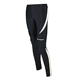 Airtracks Herren Thermo Laufhose Lang Pro - Winter Funktions Running Tight - Warm - Atmungsaktiv - Reflektoren - schwarz - L - Herren