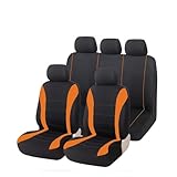 NVETJMUA Auto Schonbezüge Für FIAT 500 Autositzbezüge Komplettset Airbag-kompatible Autoschutzbezüge Sitzbezüge Auto(Orange Full Set)