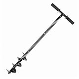 Handerdbohrer 60-85cm Einstellbarer, ø10cm Erdlochbohrer mit Abnehmbarer rutschfestem Griff für das Setzen von Zaunpfählen, Einpflanzungen, Garten Pflanzbohrer Pfahlbohrer Erdbohrer Pflanzbohrer