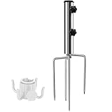 LEcylankEr sonnenschirmständer - Schirmständer mit 4 Heringen, Abnehmbar Einstellbar Robuster Bodenanker fur Sonnenschirm aus Metall, Erdspieß Sonnenschirm im Freien, für Strand Gras Sand