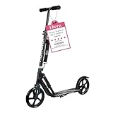 Hudora Roller für Erwachsene – Klappbarer Erwachsenen-Roller, höhenverstellbar, HUDORA BigWheel 205 Scooter - Stabiler Aluminium-Roller