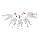 HEALSOPTHY 5 Stück Kategorie 6 Gigabit Rj 45 Stecker Ethernet Netzwerkkabel Stecker Ethernet Kabel Durchgang Rj Enden Kabel Ende Crimp Enden Weiß