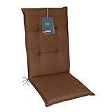 LILENO HOME Gartenstuhl Auflagen als [6er Set - Hochlehner] in Braun - Bequeme Liegen als Sitzauflagen für Gartenmöbel - Stuhlkissen für Gartenstühle und Klappstühle