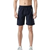 OLIns Workout Gym Tennis Breathable Shorts Quick Dry Lightweight Sports Basketball Running Sports (Dark blue,XXL)