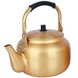 Angoily Aluminium Wasserkocher Teekessel Handlicher Tee Wasserboiler Rostfrei Für Gasherd und Offenes Feuer Schnelles Erhitzen Energieeffizient