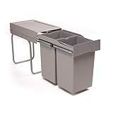 Victory Einbau-Abfallsammler Double-Man Deluxe 28 Liter in Alugrau Vollauszug Mülleimer