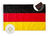 Qanmua Deutschland Flagge 60 x 90 cm, 210D Nylon 160g/m² Durable Nationalflagge Bundes und Deutschland Fahne mit Messingösen, Robust Deutsche Flagge mit Genähten Streifen für Außenbereich EM 2025