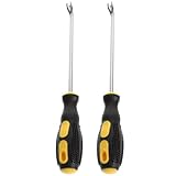 Healeved 2 Stück Nagelzieher aus Gehärtetem Hochkohlenstoffhaltigem Stahl mit 15° Biegung Gummigriff Nagelheber und Polsterklammerentferner für Schreiner und Heimwerker