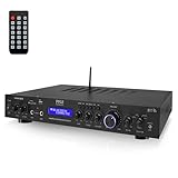 Pyle Verstärker, 200W HiFi Verstärker, Stereo Receiver- 5 Kanäle MP3/USB/SD/AUX/UKW-Radio, Bluetooth Empfänger, Amplifier, Streaming & Audio Verstärker- mit Surround-Lautsprecherausgang, Für Heimkino
