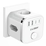 Steckdosenwürfel ohne Kabel 3 Fach Steckdosenleiste mit 4 USB, 7 in 1 Mehrfachsteckdose Cube Steckdosenadapter, 3680W USB C Würfel Steckdosen Mehrfachstecker mit Schalter für Büro Hause Reisen, Weiß