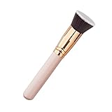 JeoPoom Make-Up Pinsel, Foundation Pinsel, Schminkpinsel, Kosmetikpinsel, Flacher Kosmetikpinsel Ideal, zum Polieren, Verblenden und für Gesicht(Roségold)