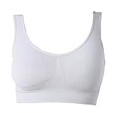 UnsichtBra Bustier Damen BH ohne Buegel | Wohlfühl Bustiers Top | Bügelloser Soft Bra | Schlaf Still Sport Bralette in vielen Farben (wellbra_sngl)(M, Weiß)