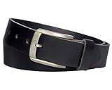 V Vascavi Vascavi er Ledergürtel aus Rindleder, 4 cm breit und ca. 3-4mm stark, kürzbar, echt Leder, Made in Germany, 95 cm Gesamtlänge 110 cm, Schwarz