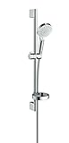 hansgrohe Crometta Duschset, 0,65 m, mit Seifenschale, 2 Strahlarten, Weiß/Chrom