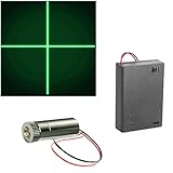 CTRICALVER 1 Stück 520nm 3-5 V Grün Laser Kreuz Modul Diode w/Fahrer Kunststoff Objektiv+ 1pcs AA Batteriehalter