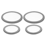 JEWEDECO 4 Stück Stethoskop Membran Ersatzmembran für Erwachsene und Kunststoff Membran mit Schwebender Konstruktion Allgemein Passend Leicht Austauschbar Graue Membranabdeckungen