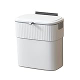 Abfalleimer mit Deckel und Korb, für Kompost, montierbar, für Zuhause, Schlafzimmer, Arbeitsplatte, Bad