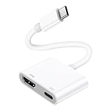 USB C auf HDMI Adapter, 4K USB Typ-C auf HDMI Adapter with 100W Charging HD Video Audio Sync Bildschirmkonverter AV Adapter für iPhone 16/15 Series iPad MacBook, Mehr USB-C Phones Tablet Laptop usw