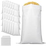 Oungy 30 Stück Gewebesack, Plastik Gewebesäcke 50 kg, 65X110 cm Sandsäcke zum Befüllen, Bauschuttsäcke, Tolle Stabile Kartoffelsack, Ideal für Futtermittel, Getreide, Kohle, Öko-pulver Lagerung (Weiß)