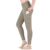 beroy Reithose Kinder mädchen Silikon Vollbesatz Reitleggings Mädchen Elastischer mit Gürtelschlaufen und Seitentaschen Khaki XS