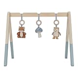 Little Dutch 8910 Holz Baby Gym Spieltrapez mit Stoff Anhängern - Forest Friends