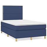 UTSRABFA Outdoor-Betten Garderobenbetten Sofa-Betten Polsterbetten Boxspringbett mit Matratze & LED Blau 120x190 cm Stoff Geeignet für Außenbereich, Bauernhaus, Schlafzimmer, Hotel