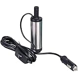 Kingkindsun, Tauchpumpe, 12 V, 38 mm, für Wasser, Öl, Diesel, Kraftstoff, Auto, Transferpumpe mit Rückgewinnung, 3 m Kabel mit Stecker für Zigarettenanzünder für Auto, SUV