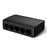 Tenda Gigabit Switch 5-Port LAN Switch Mini Ethernet Switch LAN Hub LAN Verteiler (Plug-and-Play Netzwerk Switch, Lüfterlos, Unmanaged, Schwarz) (SG105 V4.0)