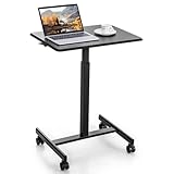 COSTWAY Stehpult Laptoptisch Höhenverstellbar 74-108 cm, Mobiler Schreibtisch, Beistelltisch mit Rollen, 65 x 48cm Laptop Stehtisch tragbar für Wohnzimmer, Heimbüro (Schwarz)