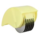 VIFERR Kräuterschneider, Kräuterwalze mit 6 Klingenhandbuch Schneidroller Kräuterroller Rostfreier Edelstahl Gemüseschneider Küchenwerkzeug, Gelb