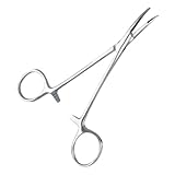 Qxtey Haarentfernungszange, Hunde Gebogene Ohrhaar Pinzette aus Edelstahl für Ohrenreinigung Ohrgesundheit Pflege Rutschfester Griff Ergonomisches Design für Hunde Katzen Professionelle Tierpflege