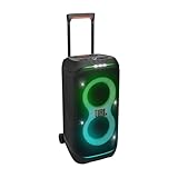 JBL Partybox Stage 320 in Schwarz – Tragbare Bluetooth-Lautsprecher-Box mit JBL Pro Sound, Lichtshow, KI-Sound-Boost, Rollen und Teleskopgriff – 18 h Laufzeit