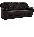 Cavadore 3-Sitzer Bansa mit Federkern / Polstercouch in Leder / 198 x 94 x 95 / Echtleder Braun