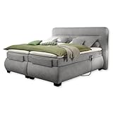 Stella Trading Evolution 2 Boxspringbett 180x200 elektrisch verstellbar, Schlamm - Bequemes Doppelbett mit 7-Zonen Federkern Matratze & Komfortschaum Topper - 210 x 122 x 220 cm (B/H/T)