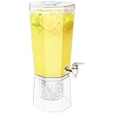 Lifewit 4L Getränkespender mit Zapfhahn und Ständer, Kunststoff Wasserspender mit Abnehmbarer Ständer für Limonade, Saft, Wasser, Getränke, Trinksäule Drink Dispenser mit Wasserhahn für Partys Buffet