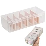 LdawyDE Karteikarten Box, Karteikasten Din A8 mit Abnehmbaren Trennbretter, 24 x 10 x 7 cm Karteikartenbox A8 mit Deckel für bis zu 600 Karten für Lernkarten, Visitenkarten, Notizen Karten (Orange)