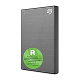 Seagate One Touch 1TB tragbare externe Festplatte, Hardwareverschlüsselung mit Kennwortzugriff, PC, Notebook & Mac, Xbox One & Series, PS4, PS5, USB 3.0, Space Gray, Rescue Service, STKY1000404