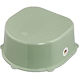 Rotho Babydesign Bella Bambina Kinderschemel - Grüner Tritthocker für Kinder aus Material - Praktischer Trittschemel mit Antirutschfläche für sicheres Erreichen von Höhen