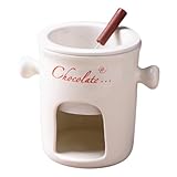 Keramik Fonduetasse - Schokoladenfondue aus hitzebeständigem Material, perfekt für Desserts | Kompakter Fondue-Topf für Picknicks, Strandausflüge, Partys und l