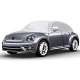 Autoabdeckung Wasserdicht Ersatz für VW Beetle 1998-2019, Sonnenfest Hälfte Autoabdeckung, Halbgarage UV Beständige Halbe Auto Abdeckplane Staubdicht Schneefest Outdoor Indoor