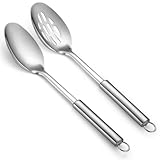 Kochlöffel Set, ReaNea Edelstahl Küche Solid Schaumlöffel, Kochutensilien Set, Mischen, Servieren, Rühren große Löffel, Geschenke für Zuhause, Restaurant