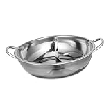 Sosoport Hot Pot mit Trennwand Geteilter Suppentopf für Familienfeiern Leicht und Praktisch Gleichmäßige Wärmeverteilung für Gesellige Anlässe