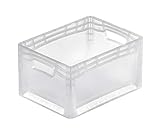aidB Eurobox LIGHTLINE transluzent, 400 x 300 x 220 mm, Griffe offen, transluzente Plastikbox aus durchsichtigem Kunststoff, durchsichtige Box, ideal für die Industrie, 1 St.