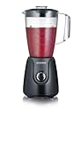 SEVERIN Standmixer mit 1,5 L Mixbehälter aus Tritan, Mixer mit 2 Stufen und Pulse-Funktion, leistungsstarker Küchenmixer mit Edelstahlmesser, 600 W, Schwarz, SM 3707