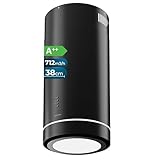 Cecotec Runde Insel-Dunstabzugshaube 38 cm Bolero Flux Ire 388000 Black A++. Schwarzes Finish, Saugleistung 800 m³/h, 210-W-Motor, Elektronische Steuerung, LED-Panel, Kohlefilter
