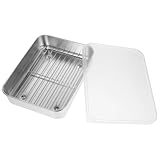 Edelstahl-Kühlschrank-Frischhaltedose, luftdichter Verschluss, Gitter-Design und kleines Gestell im Lieferumfang enthalten, ideal für Küche, Gefrierschrank, Lebensmittelaufbewahrung und Organisation