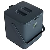 EcoBio 7L Komposteimer Küche mit Deckel & Griff – Geruchsdicht & Spülmaschinenfest – Biomülleimer Küche mit Sieb für Abfälle – Komposter Küche (Anthrazit)