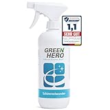 Green Hero Schimmelentferner Chlorfrei 500 ml Anti Schimmel, Sporen & Bakterien Spray zuverlässig chlorfreies schimmelspray für Holz, Mauerwerk, Tapeten, Kacheln, Polster,Teppiche, Gardinen uvm.