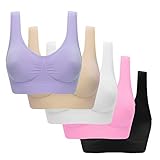 Sport BH 5er Pack Bustier Damen Midoya Bügelloser Bra Everyday Bügelfreier Shapewear BH Große Größen Soft Bequemer Seamless Bras T-Shirt BHS für Alltag Yoga Outdoors Blitzangebote Mehrfarbig 4XL
